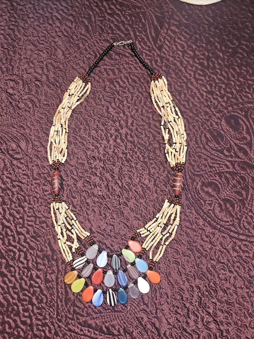 Multi-Color Beaded Statement Necklace